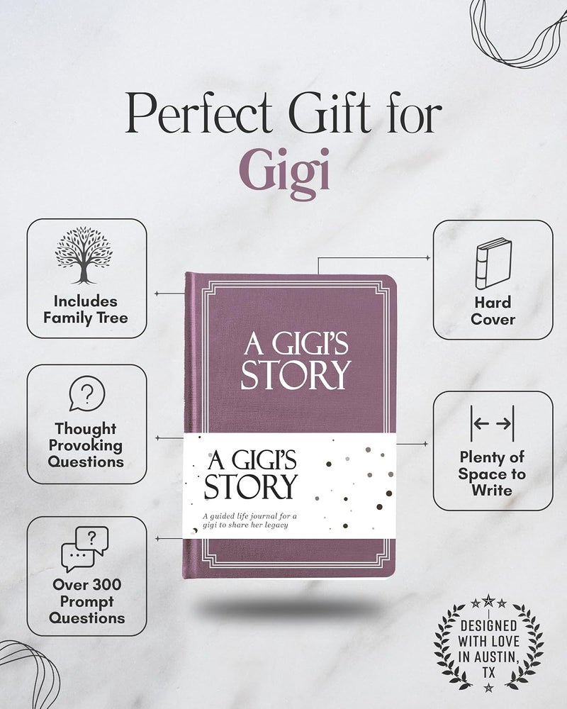 Coco & Lan Gigi's Life Story Journal (Hardcover): A Meaningful Keepsake for Gigi to Share Her Journey & Memories, Book Includes 250+ Prompt Questions, Sentimental Gift for Mother's Day, Birthday, Christmas - Image 2